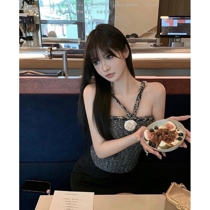 Áo yếm bính dạ hoa trà