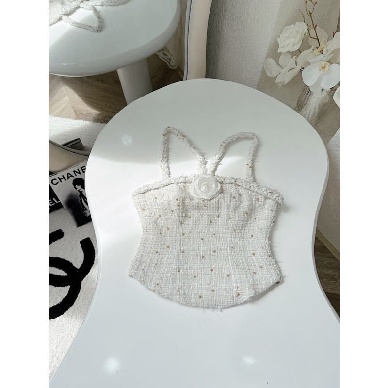 Áo yếm bính dạ hoa trà