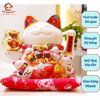 Mèo thần tài đại cát đại lợi cao 26cm, mèo thần tài vẫy tay kinh doanh