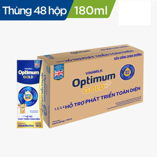 Thùng sữa bột pha sẳn Vinamilk Optimum Gold 180ml
