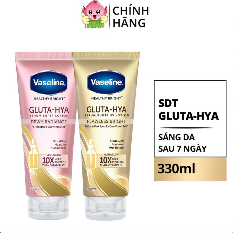 Serum Vaseline Gluta-Hya Dưỡng Da Sáng Mịn Sau 7 Ngày 330 ML