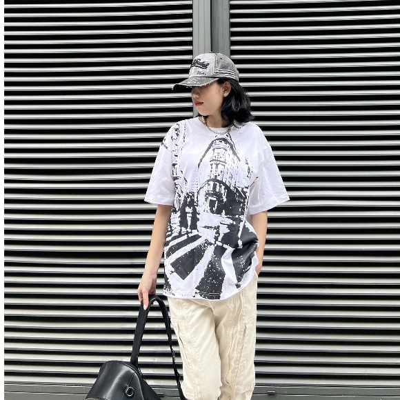 Áo thun nam The Xide áo phông nam nữ unisex in lụa hình thành phố form rộng chất cotton 2 chiều định lượng 250gr co giãn