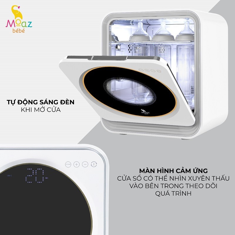 Máy tiệt trùng sấy khô tia UVC và bảo quản bình sữa Moaz BéBé MB025