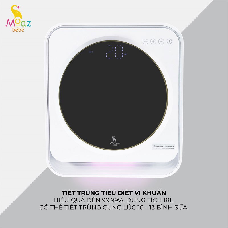 Máy tiệt trùng sấy khô tia UVC và bảo quản bình sữa Moaz BéBé MB025