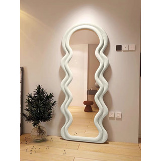 Gương khung gỗ bọc nỉ lượn sóng đầu tròn led cao cấp piollex mirror