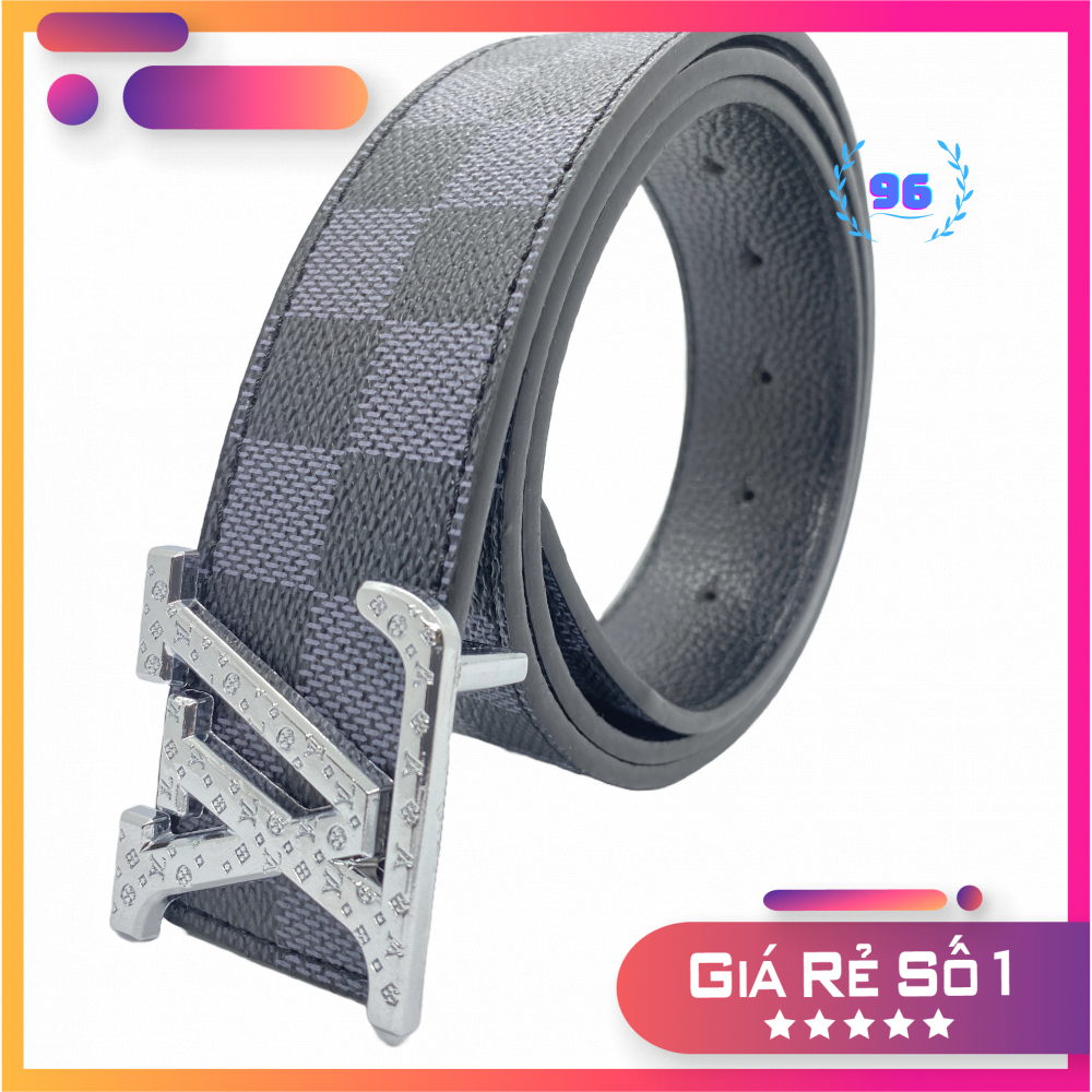 Thắt lưng nam LV, dây lưng nam Caro đủ màu, đầu khóa chữ nhỏ TLLVS01