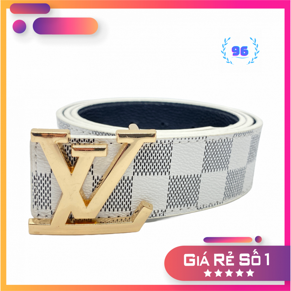 Thắt lưng nam LV, dây lưng nam Caro đủ màu, đầu khóa chữ nhỏ TLLVS01