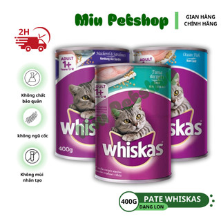 Pate WHISKAS cho mèo trưởng thành - lon 400gr Pate nhiều vị cho mèo trưởng thành.