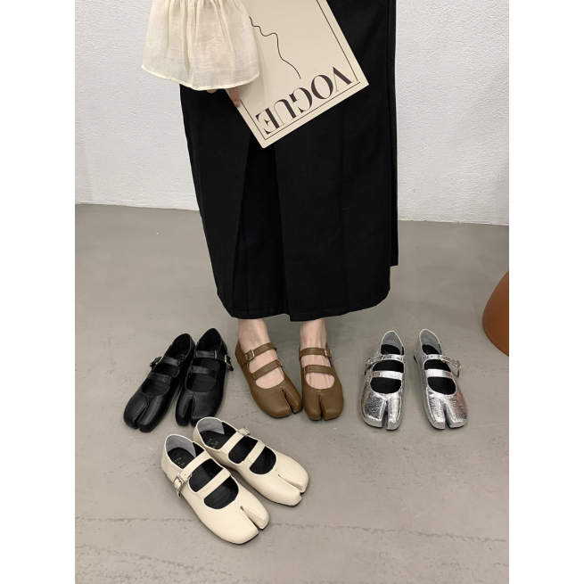 Giày búp bê gót bằng móng ngựa phong cách Mary Jane cho nữ mũi vuông 2023