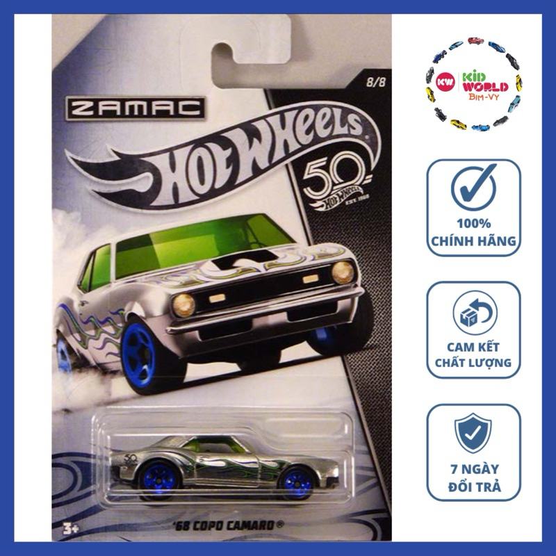 Xe mô hình Hot Wheels 50th Anniversary Zamac Flames Series 2018 '68 COPO Camaro FRN31.