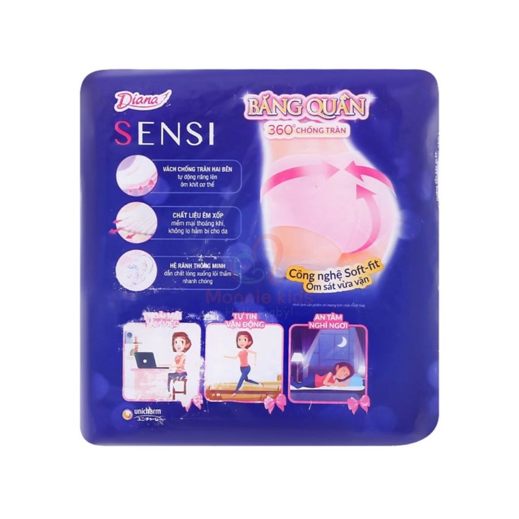 Băng quần cho mẹ Diana Sensi 360 độ chống tràn, băng vệ sinh phụ nữ siêu thấm - Monnie Kids