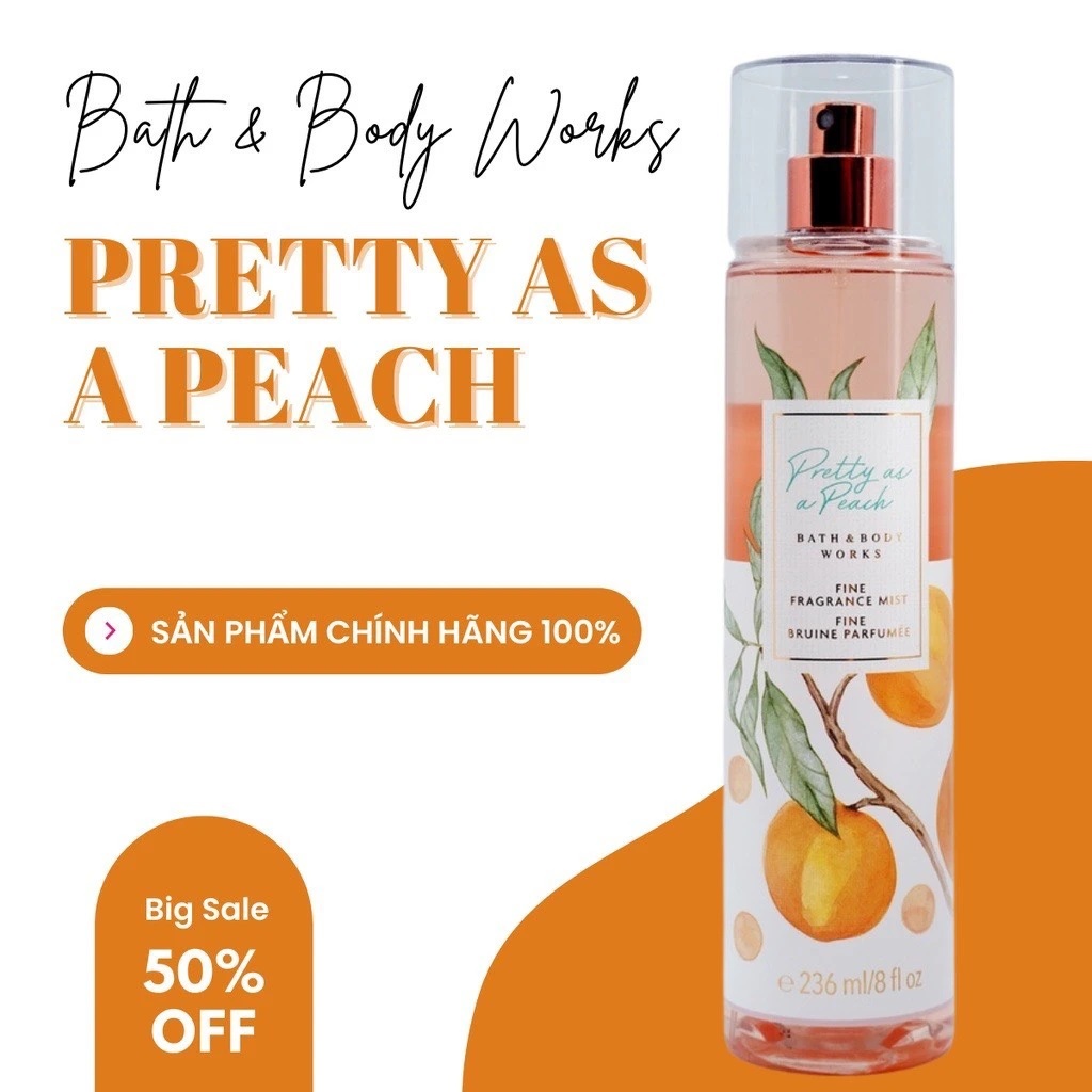 Body mist Xịt thơm toàn thân Pretty as a Peach 236ml Nhẹ nhàng, quyến rũ