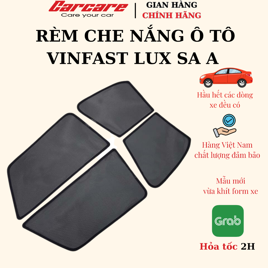 Rèm che nắng theo xe Vinfast Lux SA , A- Bộ 4 tấm dính nam châm