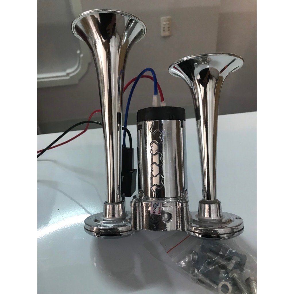 Còi sinh hơi 2 loa 12v 24v. còi ô tô, xe tải