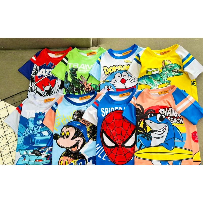 Đồ bộ bé trai- Đồ bộ HOẠT HÌNH SIÊU NHÂN KHỦNG LONG 3D Thun Lạnh cực ngầu