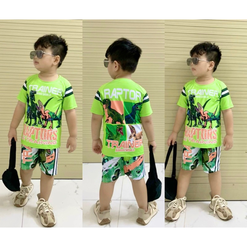 Đồ bộ bé trai- Đồ bộ HOẠT HÌNH SIÊU NHÂN KHỦNG LONG 3D Thun Lạnh cực ngầu