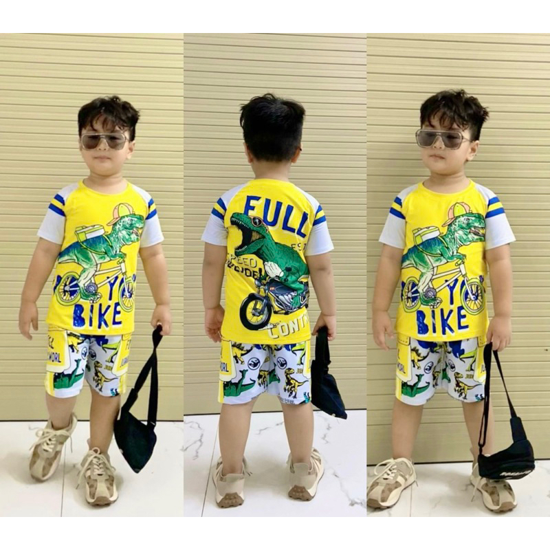 Đồ bộ bé trai- Đồ bộ HOẠT HÌNH SIÊU NHÂN KHỦNG LONG 3D Thun Lạnh cực ngầu