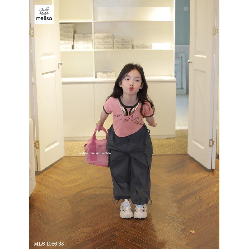 Set Melisa áo thun quần túi hộp siêu cool bé gái