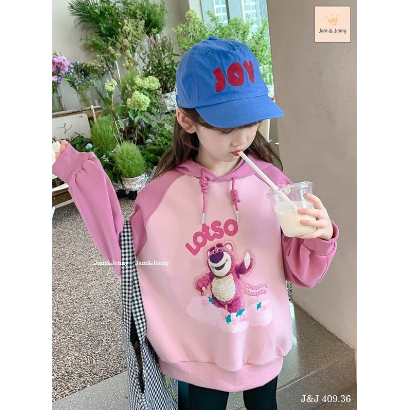 Set Jam&Jenny áo hoodie hình gấu quần legging bé gái