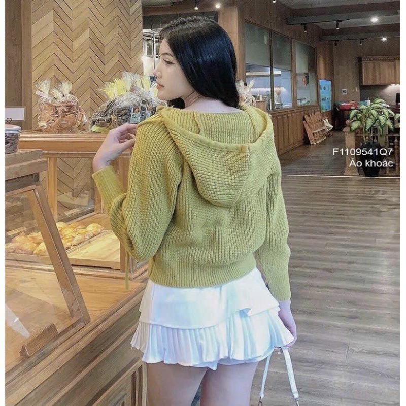Áo len mũ khoá kéo,len sợi mũ hàng quảng châu A302