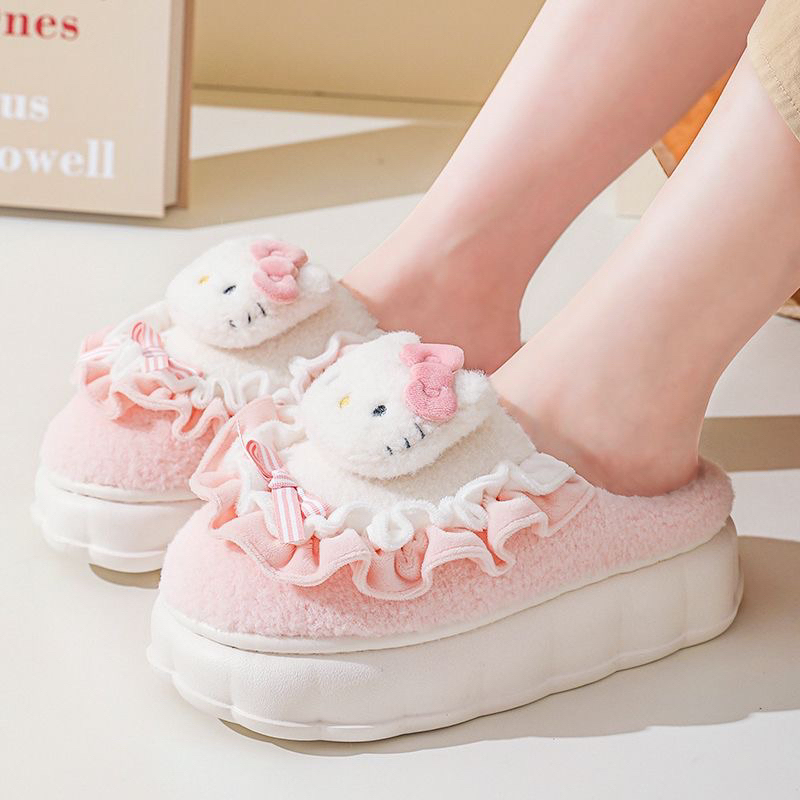 Dép lông mẫu mới dành cho nữ mùa thu đông, mang trong nhà chính hãng hoạt hình Sanrio - D06