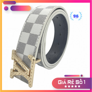 Thắt lưng nam LV, dây lưng nam LV Caro đủ màu, dây nịch đầu khóa chữ nhỏ TLLVS02