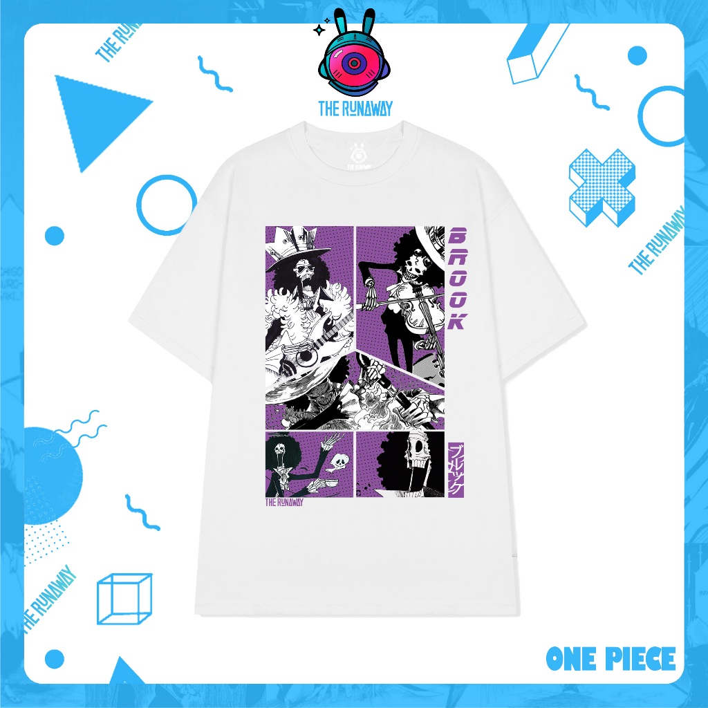 Áo phông One Piece: Brook Collage 100% Cotton Nam / Nữ by The Runaway