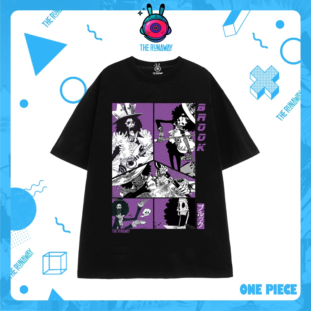 Áo phông One Piece: Brook Collage 100% Cotton Nam / Nữ by The Runaway