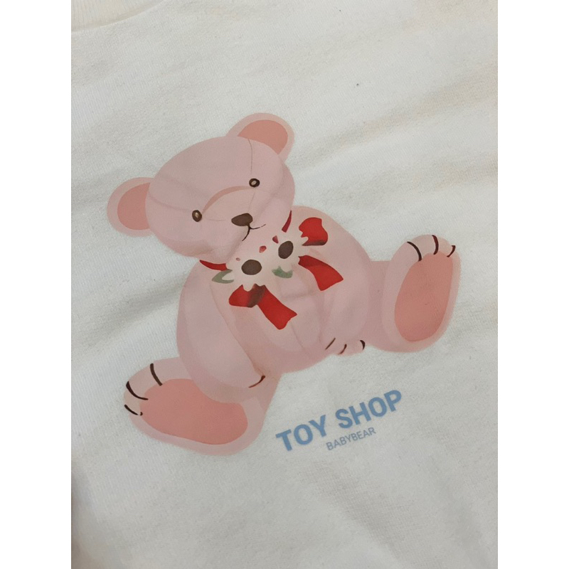 Bộ thu đông bé gái Áo trắng gấu tay bồng chân váy kẻ