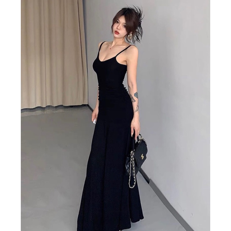Đầm dây body đuôi cá nhún eo