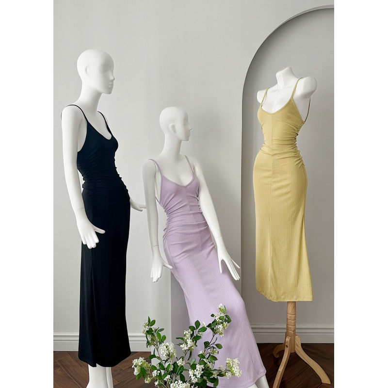 Đầm dây body đuôi cá nhún eo