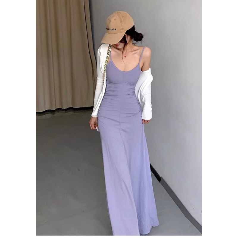 Đầm dây body đuôi cá nhún eo