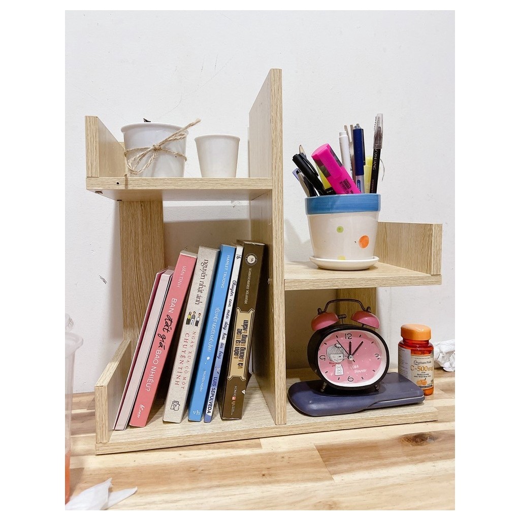 Kệ xương rồng mini, kệ sách gỗ để bàn lắp ghép hình cây trang trí bàn làm việc để sách, để đồ đa năng ND26 | BigBuy360 - bigbuy360.vn