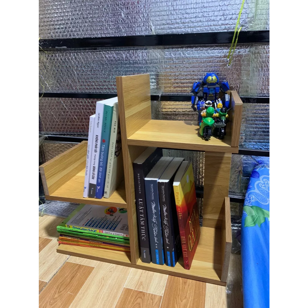 Kệ xương rồng mini, kệ sách gỗ để bàn lắp ghép hình cây trang trí bàn làm việc để sách, để đồ đa năng ND26 | BigBuy360 - bigbuy360.vn