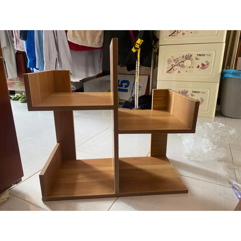 Kệ xương rồng mini, kệ sách gỗ để bàn lắp ghép hình cây trang trí bàn làm việc để sách, để đồ đa năng ND26 | BigBuy360 - bigbuy360.vn