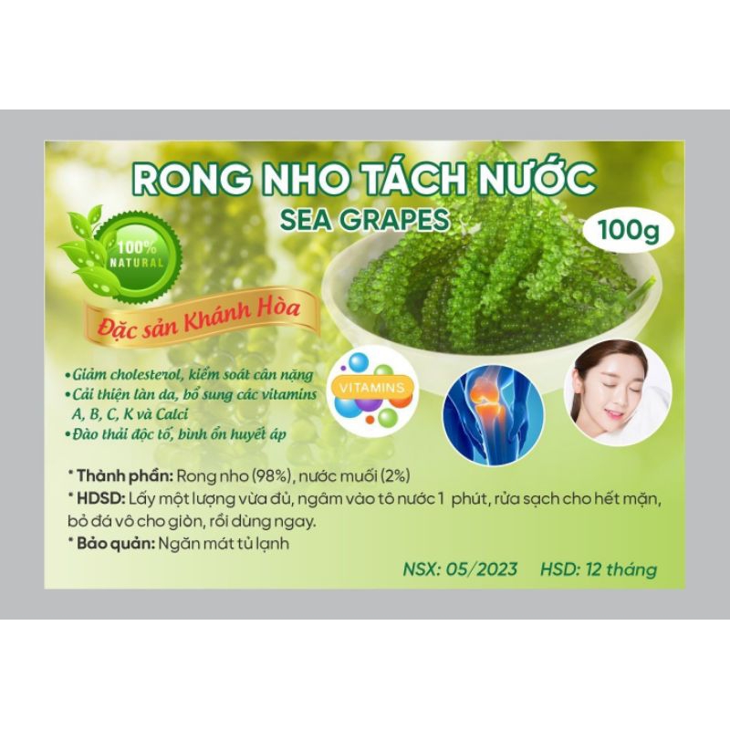 100gam rong nho tách nước, loại 1 thượng hạng