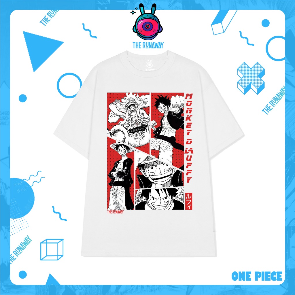 Áo phông One Piece: Monkey D.Luffy Collage 100% Cotton Nam / Nữ by The Runaway