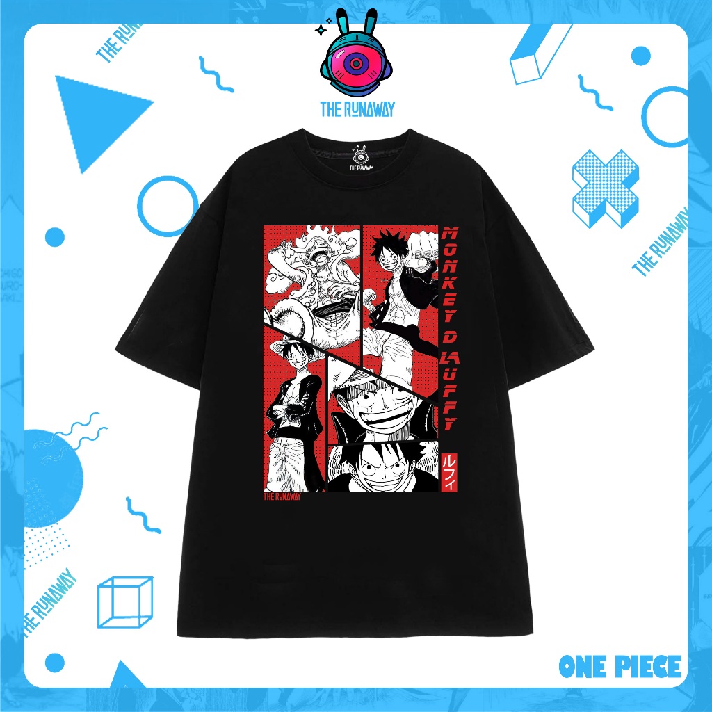 Áo phông One Piece: Monkey D.Luffy Collage 100% Cotton Nam / Nữ by The Runaway