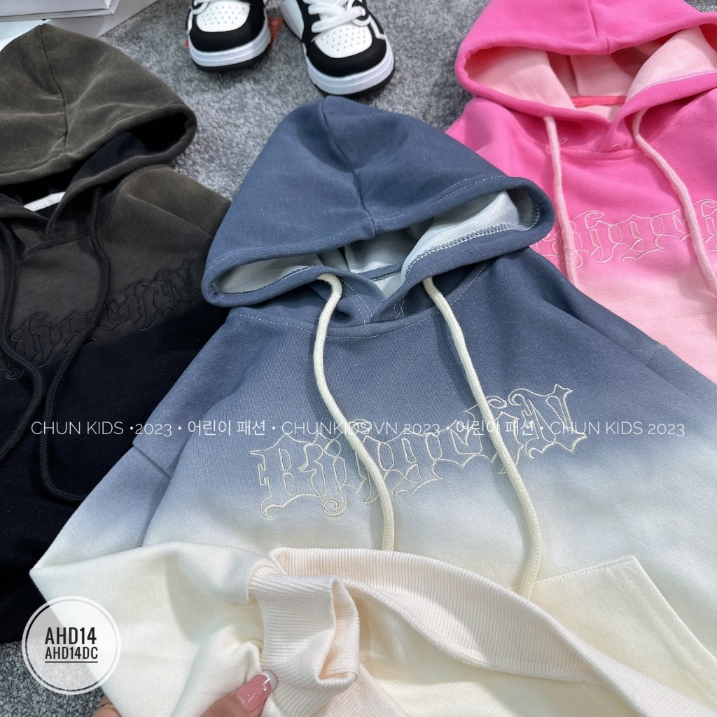 AHD14 -  ÁO hoodie ombre chữ rất loằng ngoằng CHO BÉ