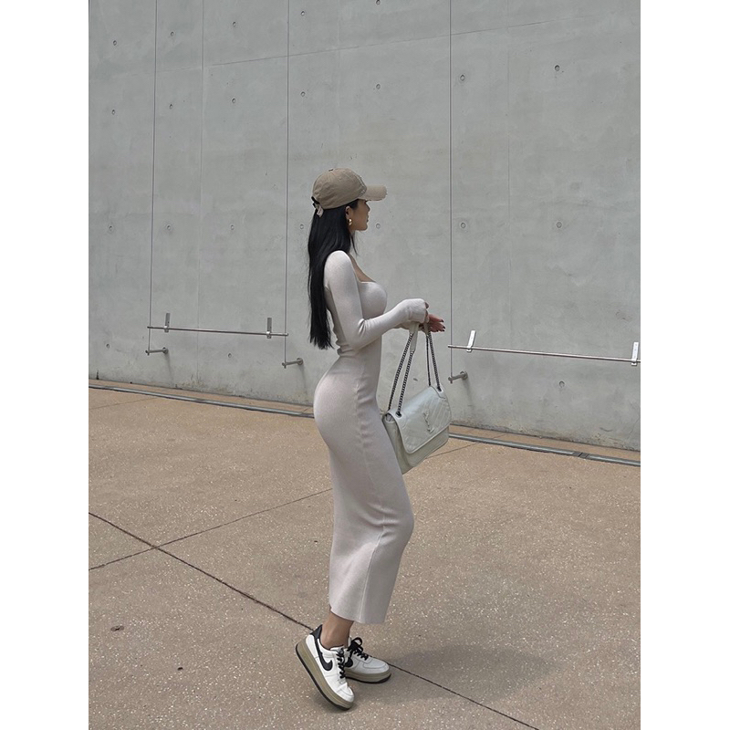 Order 15 ngày-Đầm body maxi dài tay #622