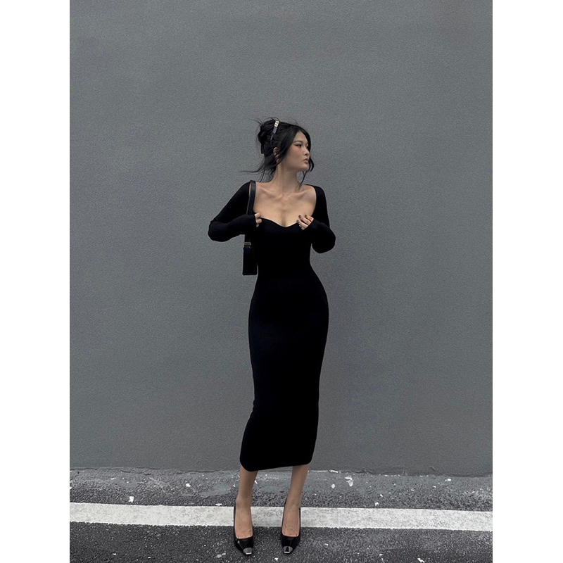 Order 15 ngày-Đầm body maxi dài tay #622