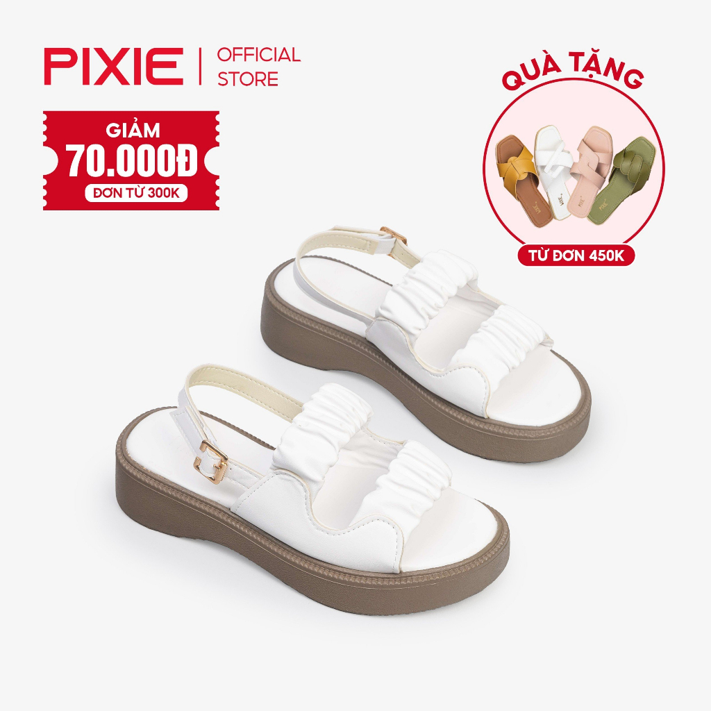 Giày Sandal Đế Xuồng 3cm Hai Quai Bèo Nhún E183- Pixie