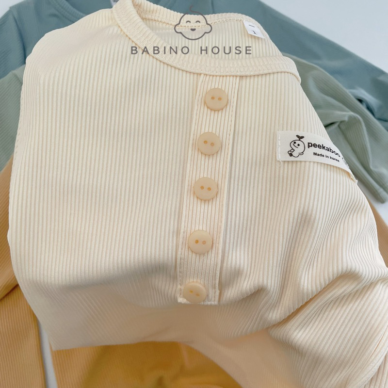 Bộ Dài Tay Bé Trai Bé Gái Chất Vải Tăm Cotton Lạnh Cúc Ngực 5 Nút | Áo Quần Bé Trai, Bé Gái Thu Đông 8kg-18kg