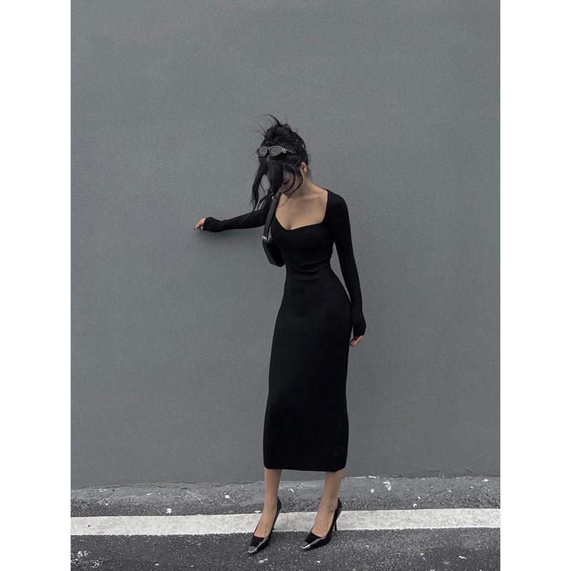 Order 15 ngày-Đầm body maxi dài tay #622