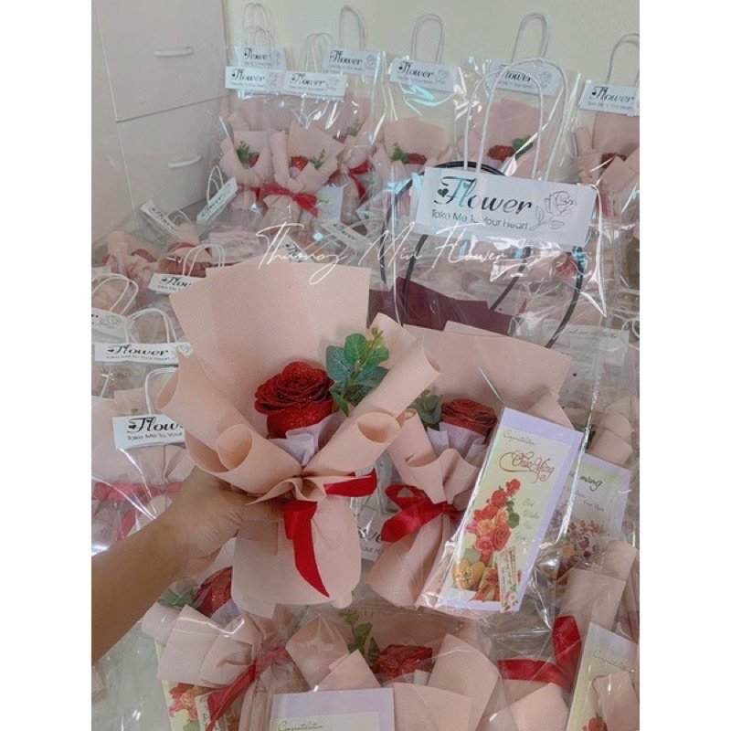 Bó hoa nhũ Dior cao cấp 1 bông