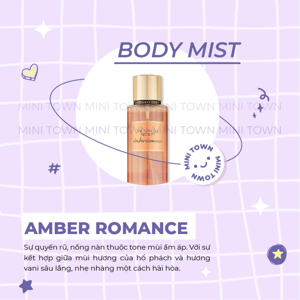 AMBER ROMANCE - Xịt Thơm Lưu Hương Toàn Thân Victoria's Secret Fragrance Mist