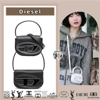 Diesel/trang trí chữ cái/da bò/dây đeo vai có thể tháo rời/túi dingdong/túi xách/túi đeo chéo/siêu mini/cỡ trung bình