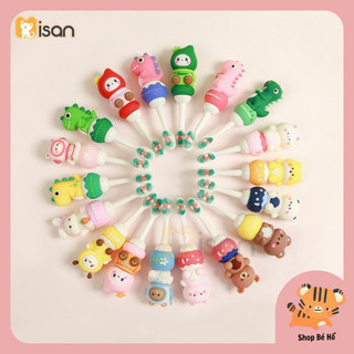 (Ảnh thật tự chụp, kèm quà tặng) Bàn chải đánh răng cho bé kèm hộp đựng, lông mềm mại tay cầm silicon ngộ nghĩnh cho bé