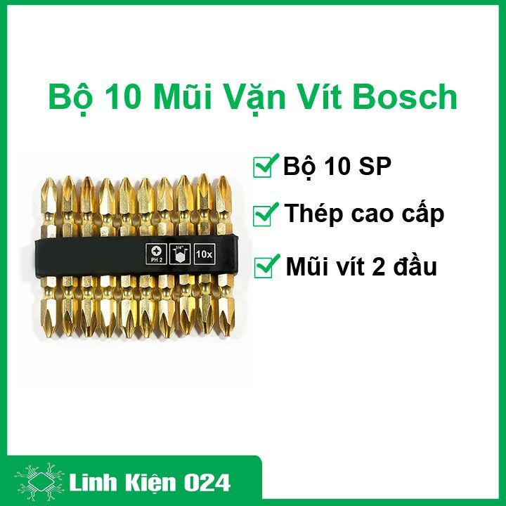 Bộ 10 mũi vặn vít Bosch cao cấp