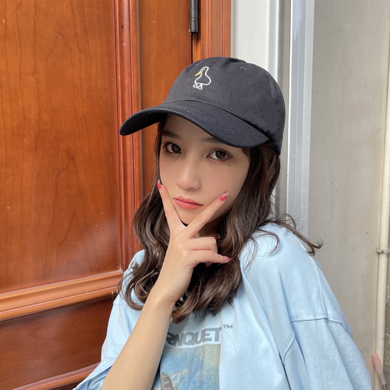 Mũ lưỡi trai thêu hình vịt cute form cứng, nón lưỡi trai nam nữ vải kaki thoáng mát thời trang unisex đi học đi du lich